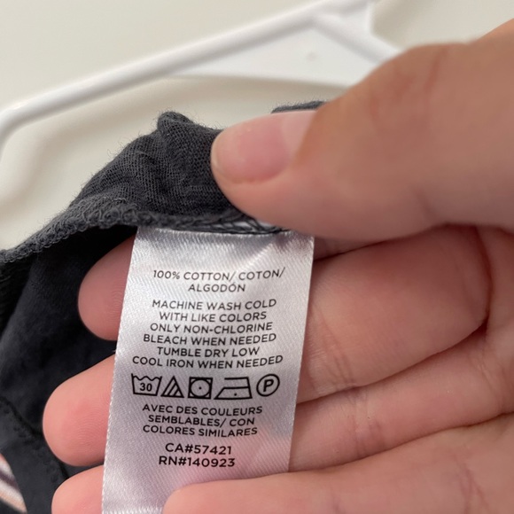 DARK GREY TEE WITH STRIPES- FROM LOFT - Picture 7 of 8